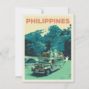 Philippines, jeepney in Luzon, cordillera central Postcard