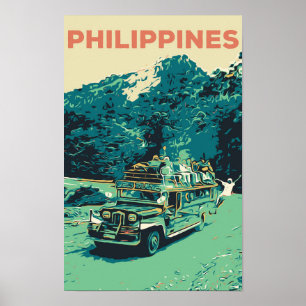 Philippines, jeepney in Luzon, cordillera central Poster