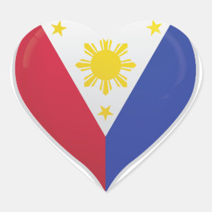 Philippines love flag pride heart sticker