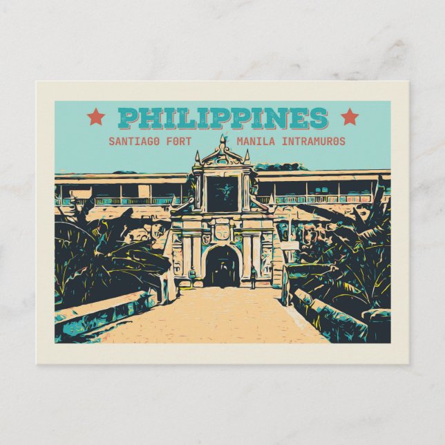Philippines, Manila Intramuros Santiago fort Postcard (Front)