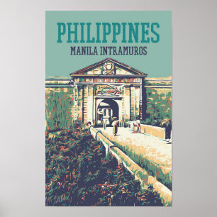 Philippines, Manila Intramuros Santiago fort Poster