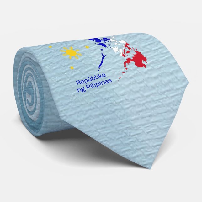 Philippines Map Illustration Tie (Rolled)