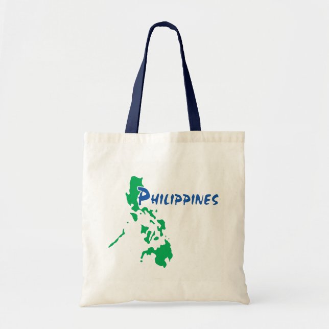 Philippines Map on a Tote Bag (Front)