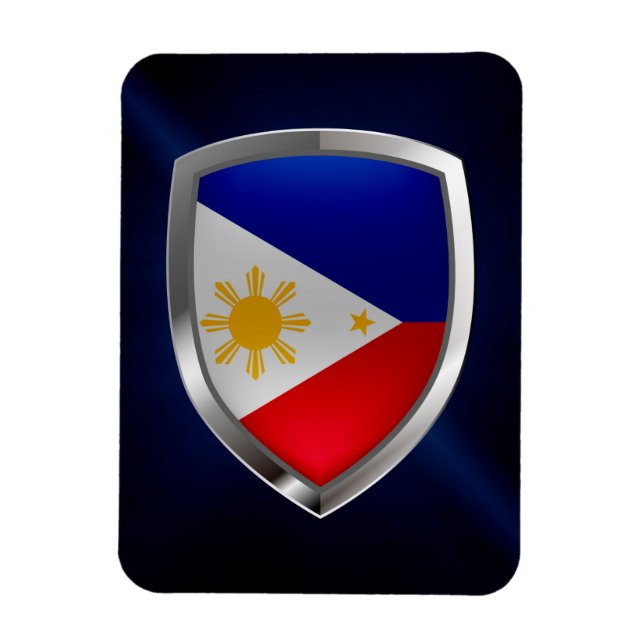 Philippines Metallic Emblem Magnet (Vertical)