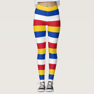 Philippines National Flag Colours Horizontal Strip Leggings