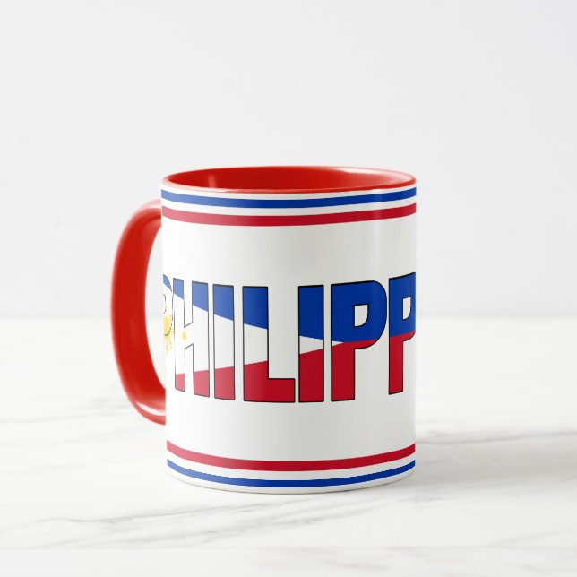 Philippines National Flag Patriotic Coffee Mug (Front Left)