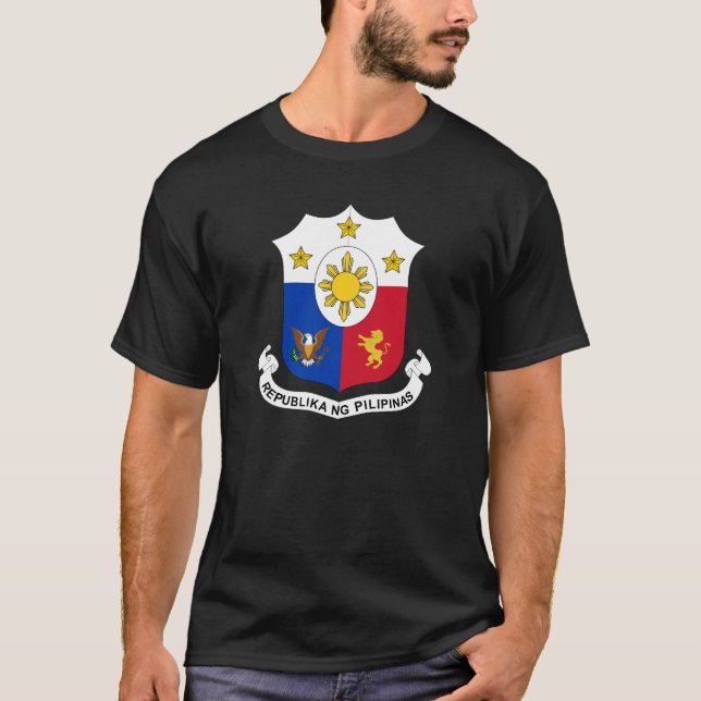 Philippines Official Coat Of Arms Heraldry Symbol T-Shirt (Front)