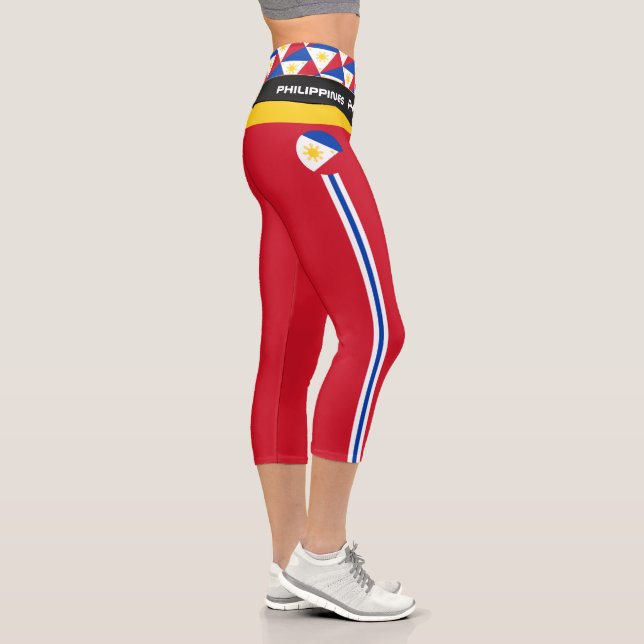 Philippines & Philippine Flag fashion, Fitness Sun Capri Leggings (Right)