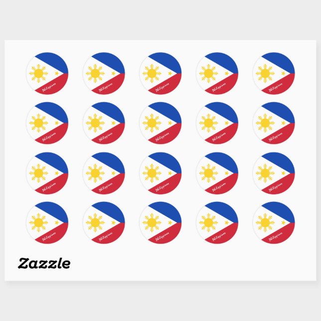 Philippines & Philippine flag patriots / sports Classic Round Sticker (Sheet)