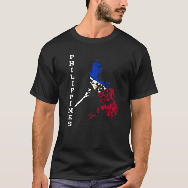 Philippines Pilipinas Map Filipino Sun Philippine  T-Shirt (Front)