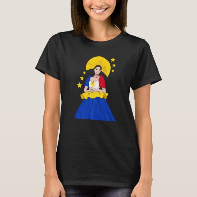 Philippines Pinay Filipina Filipiniana Proud Woman T-Shirt (Front)