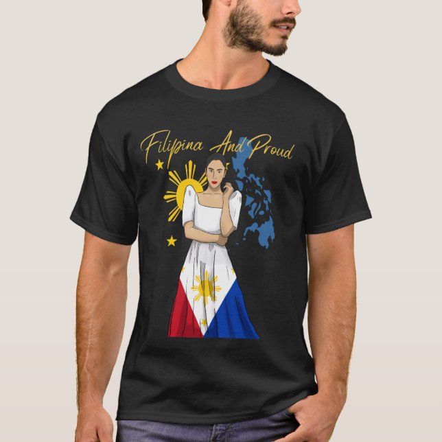 Philippines Pinay Filipina Pride Islands Flag Girl T-Shirt (Front)