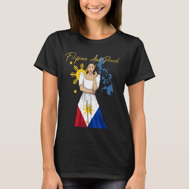Philippines Pinay Filipina Pride Islands Flag Girl T-Shirt (Front)