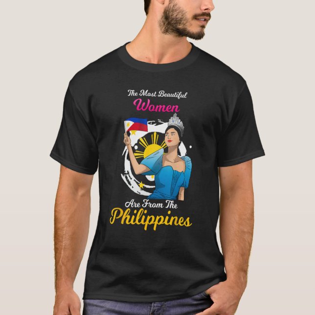Philippines Pinay Filipina Pride Proud Flag Beauti T-Shirt (Front)