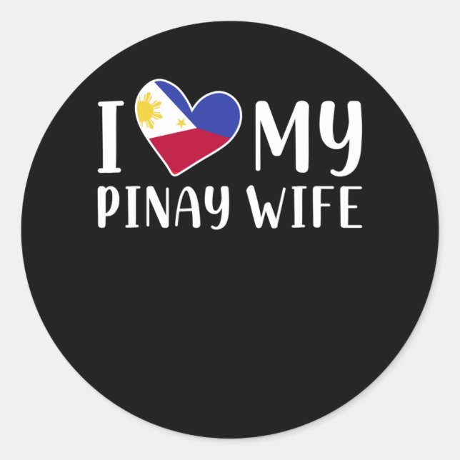 Philippines Pinay Love Wife Pinoy Husband Classic Round Sticker (Front)