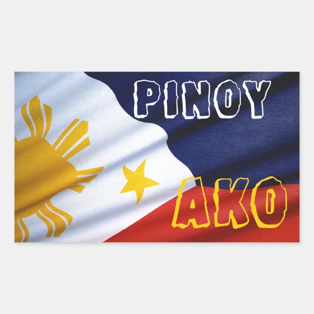 philippines pinoy ako rectangular sticker (Front)