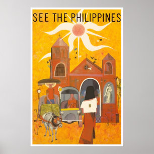 Philippines Print Travel Poster Filipino Art
