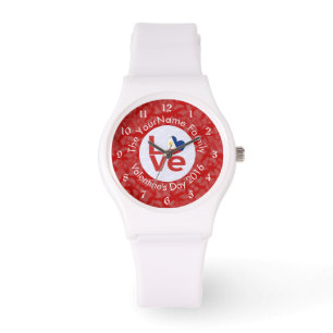 Philippines Red LOVE Flag Personalised  Watch