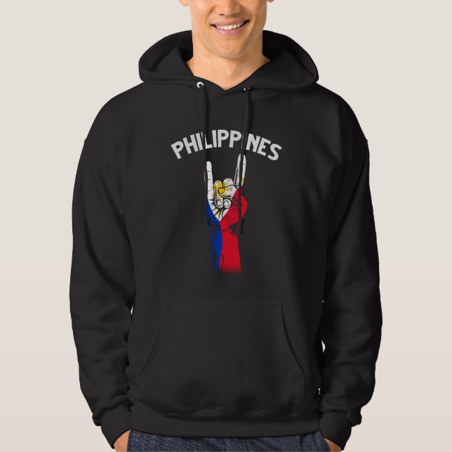 Philippines Rock Hand Filipino Pride Pinoy Hoodie (Front)