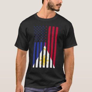 Philippines Roots Usa Flag Heritage Half Filipino T-Shirt