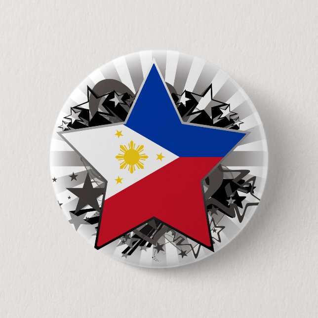 Philippines Star 6 Cm Round Badge (Front)