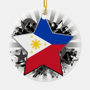 Philippines Star Ceramic Tree Decoration