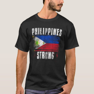 Philippines Strong Distressed Flag Filipino Pride  T-Shirt