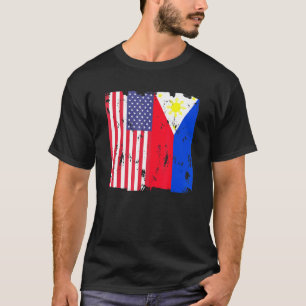 Philippines USA Flag Filipino American Loves pilip T-Shirt