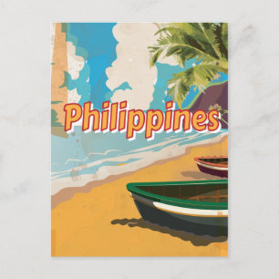 Philippines Vintage travel poster Postcard