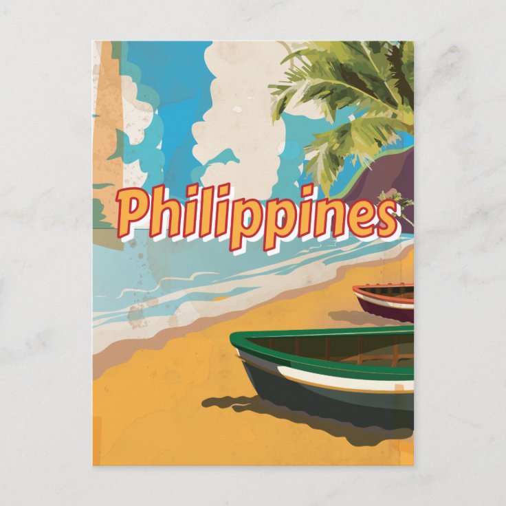 Philippines Vintage travel poster Postcard | Zazzle