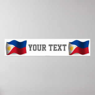 Philippines Waving Flag Banner Poster