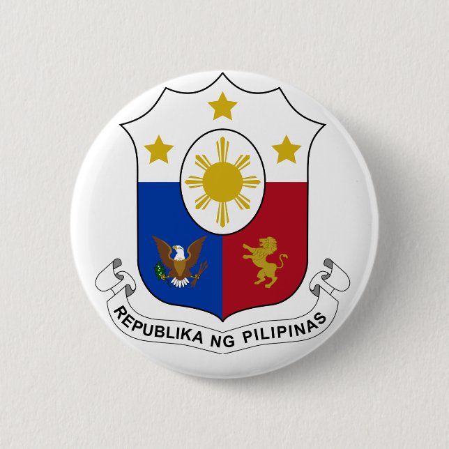 PhilippinesCoat of Arms 6 Cm Round Badge (Front)