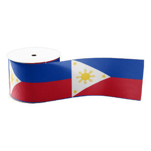 Philippino Flag & Philippines, holiday/sports Grosgrain Ribbon