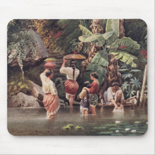 Philippino Women Washing Beneath a Banana Tree, 18 Mouse Mat