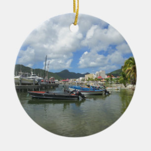 Philipsburg Harbour St. Maarten Ceramic Tree Decoration