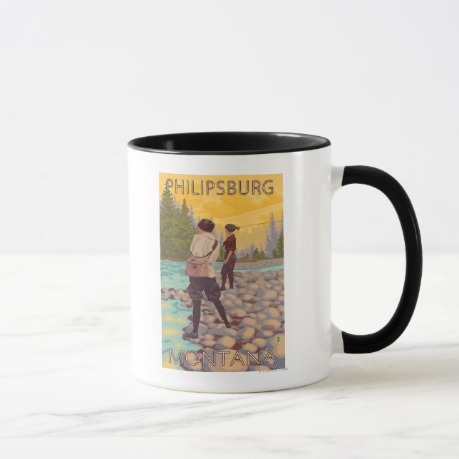 Philipsburg, MontanaWomen Fly Fishing Mug (Right)