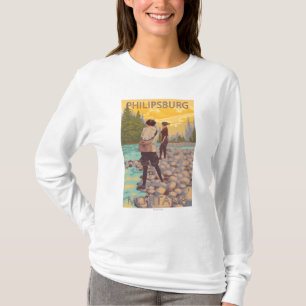 Philipsburg, MontanaWomen Fly Fishing T-Shirt
