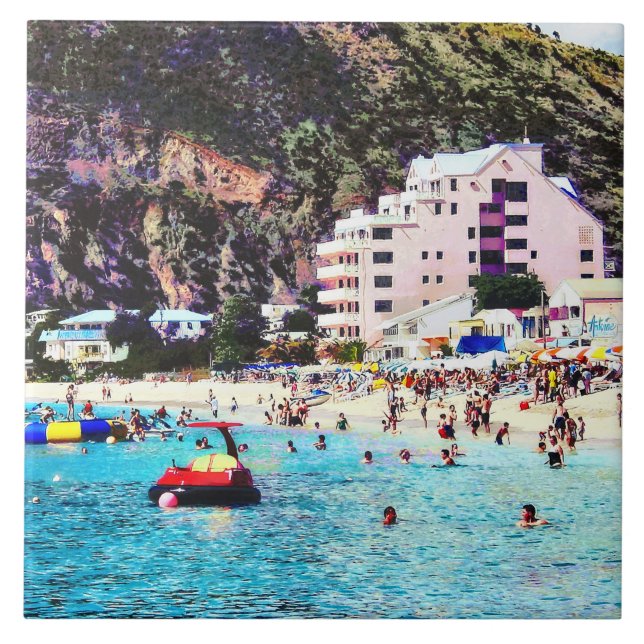 Philipsburg Sint Maarten Beach Tile (Front)