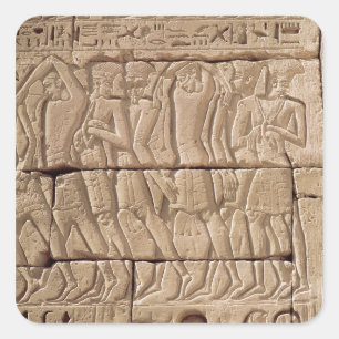 Philistine prisoners being led away square sticker