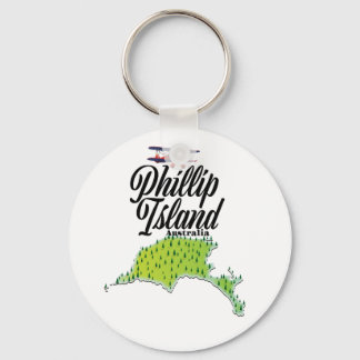 Phillip Island Australia map Key Ring