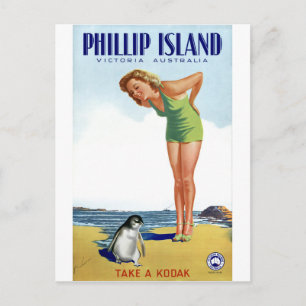Phillip Island Victoria Australia Vintage Poster Postcard