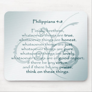 Phillipian 4:8 mouse mat