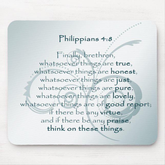 Phillipian 4:8 mouse mat (Front)