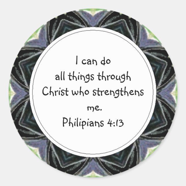 Phillipians 4:13 Scripture Memory Verse Sticker (Front)
