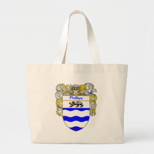 Phillips Coat of Arms (Mantled) Large Tote Bag