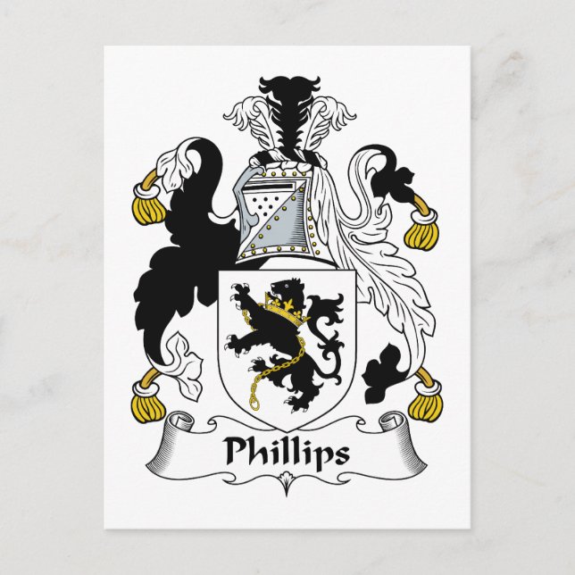 Phillips Family Crest Postcard (Front)