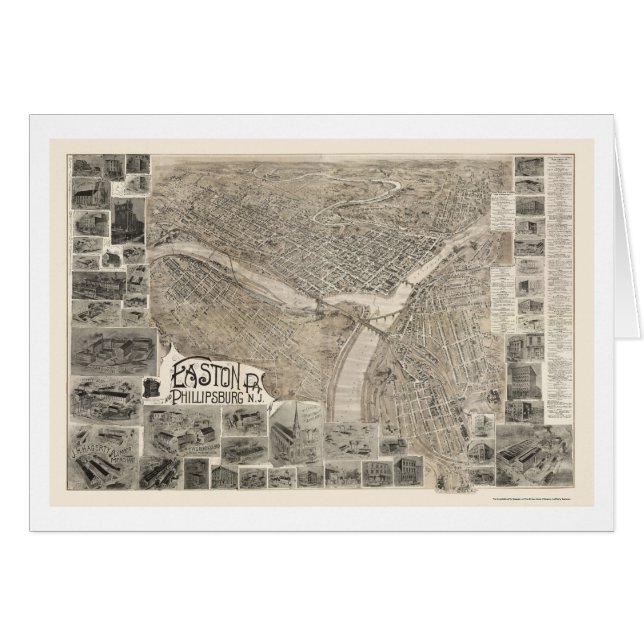 Phillipsburg, NJ & Easton, PA Panoramic Map - 1900 (Front Horizontal)