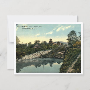 Phillipsburg NJ View of Morris Canal Plane Postcard
