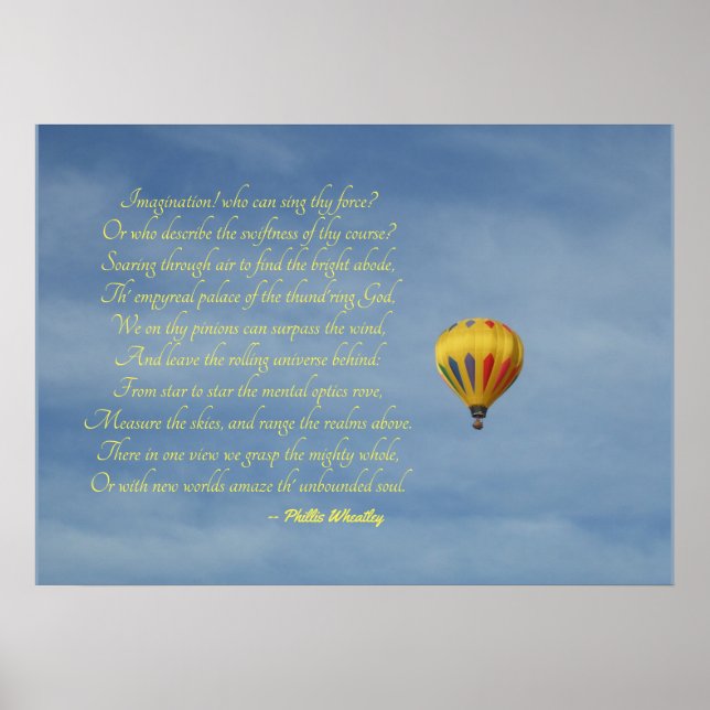 Phillis Wheatley Imagination Hot Air Balloon Sky Poster (Front)
