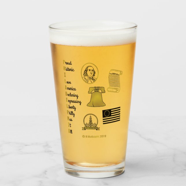 Philly Acronym Glass Tumbler (Front Filled)